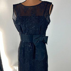 Black Sequins and Lace Dress